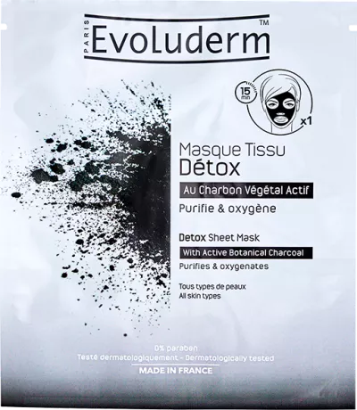 植物活性炭配合デトックスシートマスク - Evoluderm