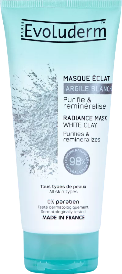 Maschera illuminante all'argilla bianca 100 ml - Evoluderm