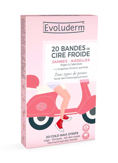 Vipande 20 vya kupunguka kwa nta ya mguu baridi na armpits - Evoluderm
