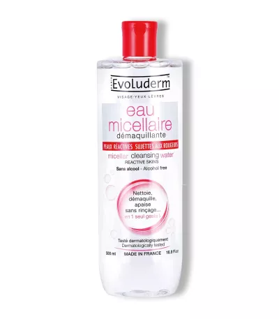 Mizellares Make-up-Entfernerwasser für reaktive Haut. Anfällig für Rötungen 500 ml - Evoluderm