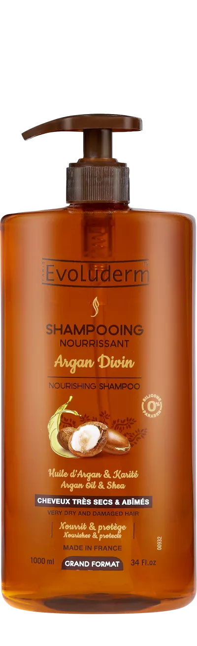 Divine Аргановый питательный шампунь 1л - Evoluderm