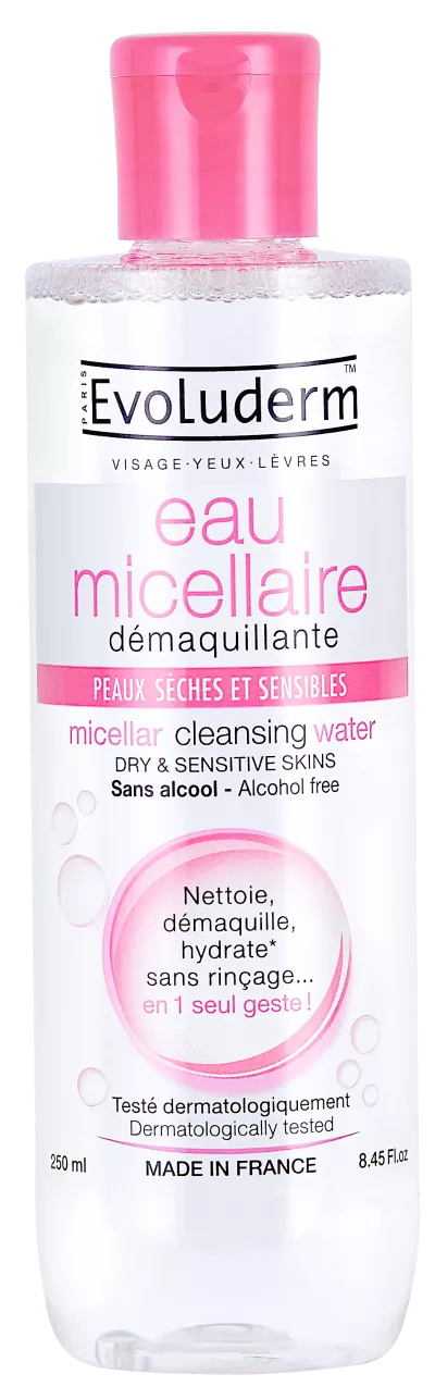 ミセラー メイク落とし ウォーター 乾燥性敏感肌用 250ml - Evoluderm