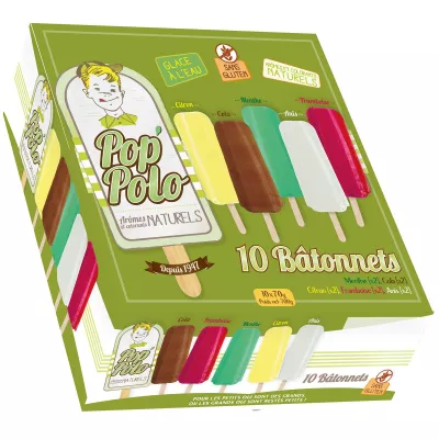 Bâtonnets sorbets pop' polo 10x70g  - MAISON DE LA GLACE
