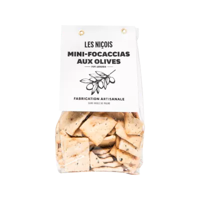 मिनी-फोकैसिस ऑक्स ऑलिव्स, 200 ग्राम - LES NIÇOIS