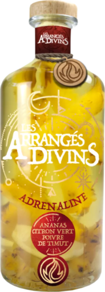 Rhum adrénaline ananas/citron vert/ poivre de timut 70cl - LES ARRANGES DIVINS