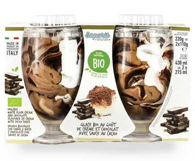 Glace à la crème & chocolat BIO 2x110g - SAPORIT