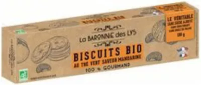 Biscuits Bio au Thé Vert Saveur Mandarine, 130g - LA BARONNIE DES LYS