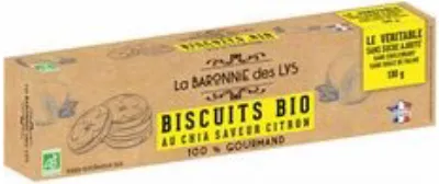 Biscuits Bio au chia saveur citron Bio, 130g, LA BARONNIE DES LYS