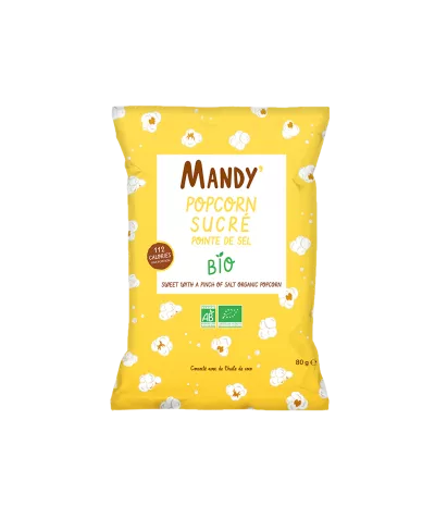 Popcorn Sucre Pointe de Sel, 10x80g - MANDY'