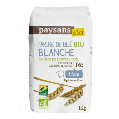 T65 Bio 1kg دقيق القمح -  Paysans D'ici