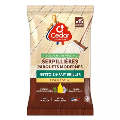 Mop Wipes Modern Parquet Cleaner with Linseed Oil X15 - O'cedar