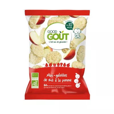 Mini Bolinhos de Arroz Maçã 40g - GOOD GOUT