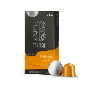 Café Caramel X10 Capsules Aluminium 55g compatible Nespresso
