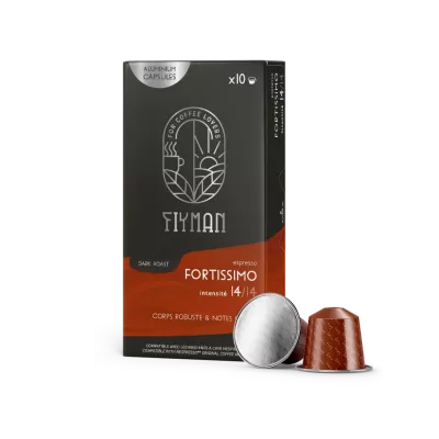 Café Fortissimo X10 Capsules Aluminium 55g compatible Nespresso
