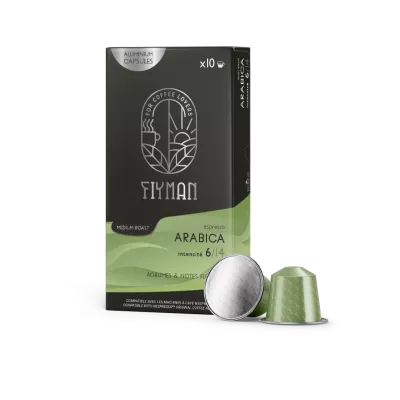Café Arabica  X10 Capsules Aluminium 55g compatible Nespresso