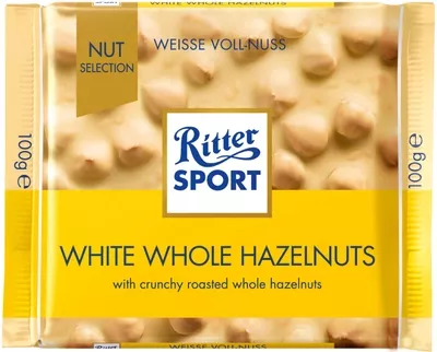 ホワイトホールヘーゼルナッツ 100g - Ritter Sport