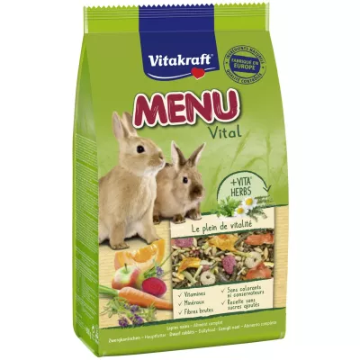 Alimento per Conigli Nani 800g, Menu Vital - Vitakraft