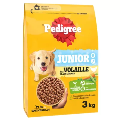 पोल्ट्री और सब्जियों के साथ जूनियर कुत्ते का खाना 3 किलो - PEDIGREE