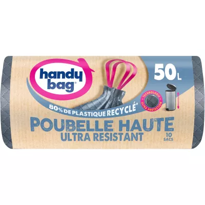 Sac poubelle ultra résistant pour poubelle haute X10 50L - HANDY BAG