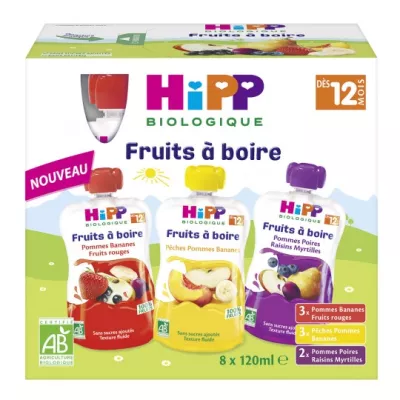 Aina 3 za kikaboni kutoka miezi 12 8x120ml - HIPP BIOLOGIQUE