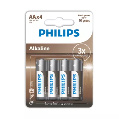 Philips Alcaline batterie 1,5 V BL 4 -pezzetto AA - PHILIPS