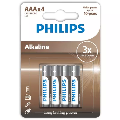 Philips Piles Alcalines 1.5v 4 PiÈces Aaa - PHILIPS