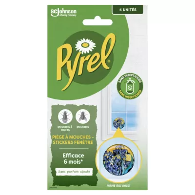 Adesivi per finestre con trappola per mosche, forma di iris, viola, senza profumo X4 - Pyrel