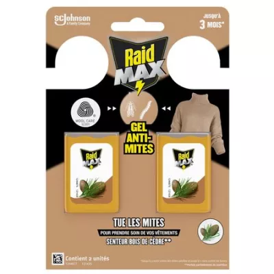 Anti-Mites Gel Parfum Bois de Cèdre Max x2 -  RAID