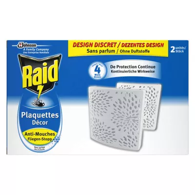 Plaquettes décor anti-mouches sans parfum x2 - RAID
