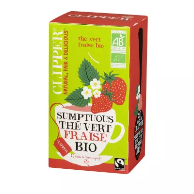 Thé Vert Fraise BIO 35g - CLIPPER