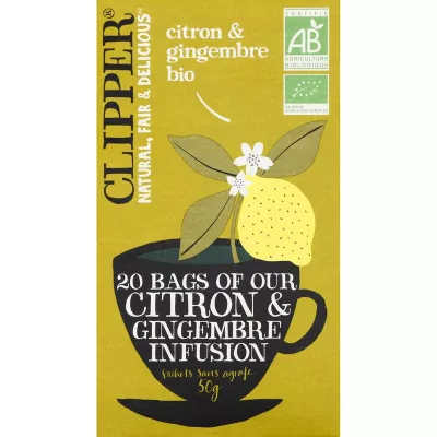 Lemon na kikaboni tangawizi infusion 50g - CLIPPER