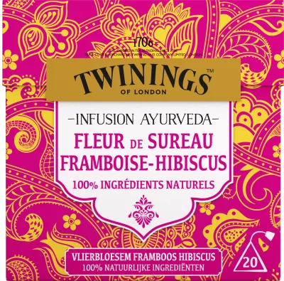 أيورفيدا إنفيوجن زهرة البيلسان، توت العليق، الكركديه ×20، 36 جم - TWINNINGS
