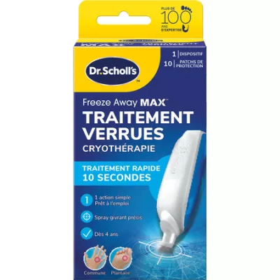 Traitement des verruers " Freeze Away Max cryothérapie" - DR SCHOLL'S