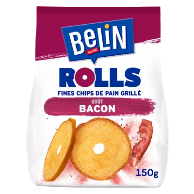 Fine aperitif cookies Grilled bread chips Bacon rolls, 150g - BELIN