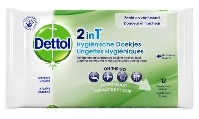 Disinfectant hygienic wipes 2en1 x12 - Dettol