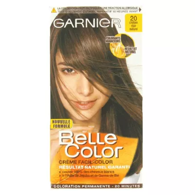 GARNIER BELLE COLOR COLORACIÓN PERMANENTE CREMA 20 MARRÓN CLARO