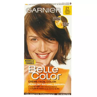 GARNIER BELLE COLOR CRÈME COLORANTE PERMANENTE 21 CHÂTAIN CLAIR DORÉ