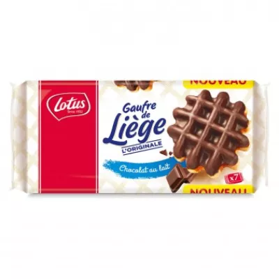 Liège Waffle Milk Chocolate 363g (7x1p) - LOTUS