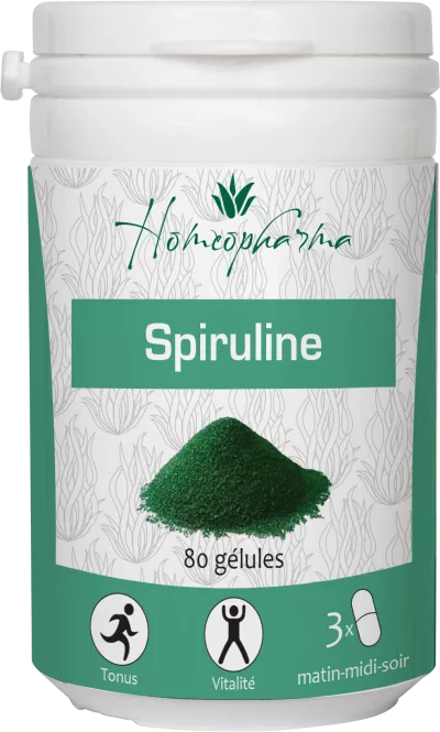 Scatola da 80 capsule vegetali di spirulina - HOMEOPHARMA