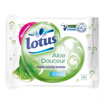 Papier toilette humide aloé douceur x42 - LOTUS