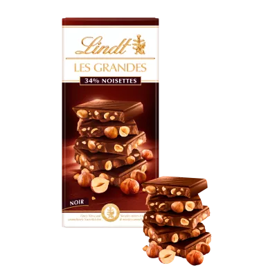Les Grandes Noir Hazelnuts Tablet 150 G - LINDT