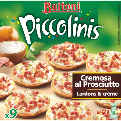 Mini pizzas piccolinis lardons & cream 9x30g - BUITONI