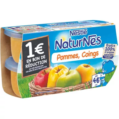 Petits pots pommes/coings dès 4mois 4x130g - NESTLE