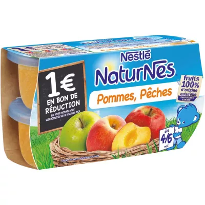 Apple/peach jars from 4 months 4x130g - NESTLE