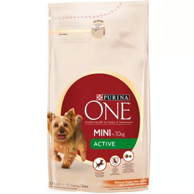 Croquettes active pour chien -10kg au poulet & riz 1,5 kg - PURINA ONE