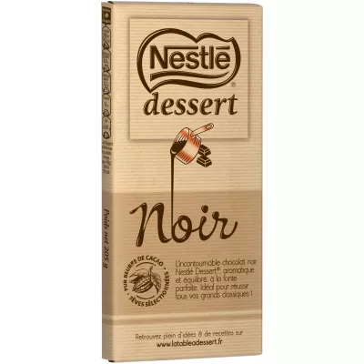 Tablette de chocolat noir Dessert 205g - NESTLE