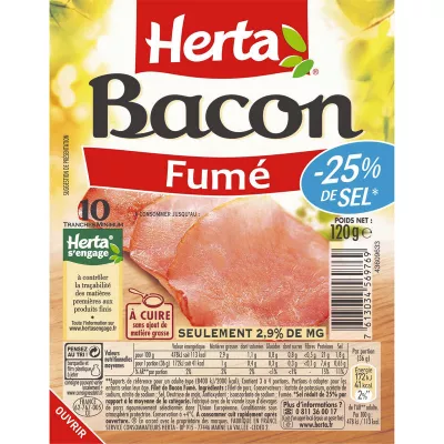 Bacon Sel Reduit 10tr 120g