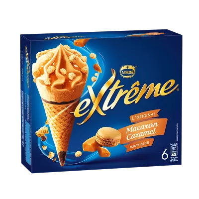 Caramel macaron ice cream & extreme salt tip x6 396g - NESTLE