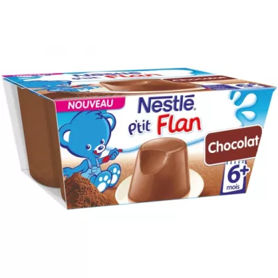 Dessert bébé p'tit flan chocolat 6+mois 4x100g - NESTLE