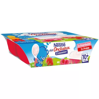 Dessert bébé fraise/framboise 10+ mois 6x60g - NESTLE